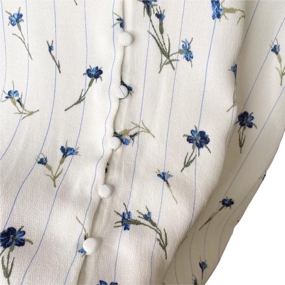 JOIE Bologna C Floral Button Down Peasant Blouse XXS - Picture 10 of 12